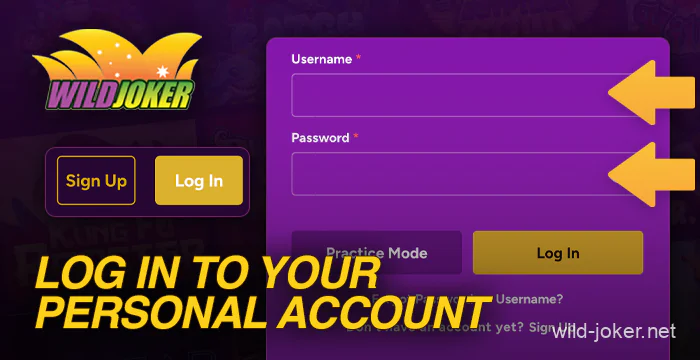 Log in to your personal account at Wild Joker casino site