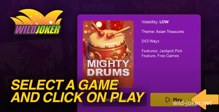 Launch the game on the Wild Joker casino site