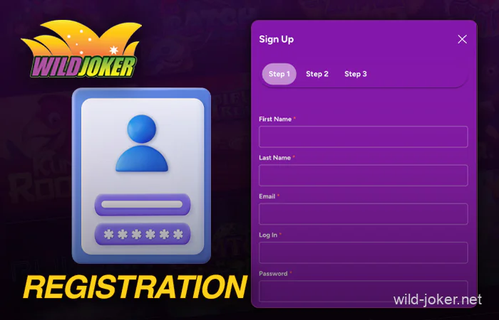 The process of registering an account at Wild Joker Casino for players from Australia