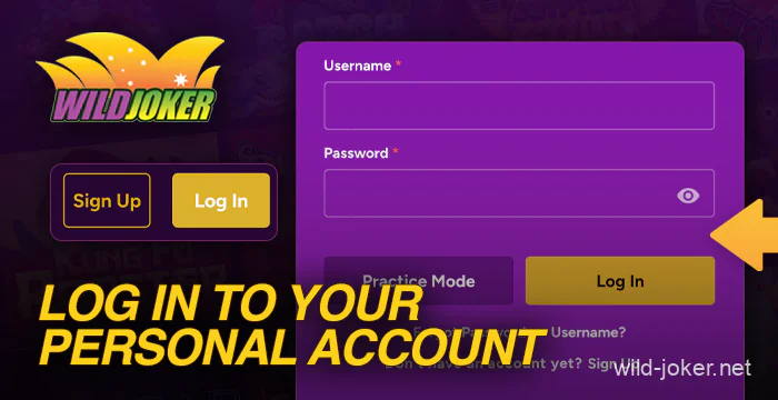 Log in to your personal account at Wild Joker casino site